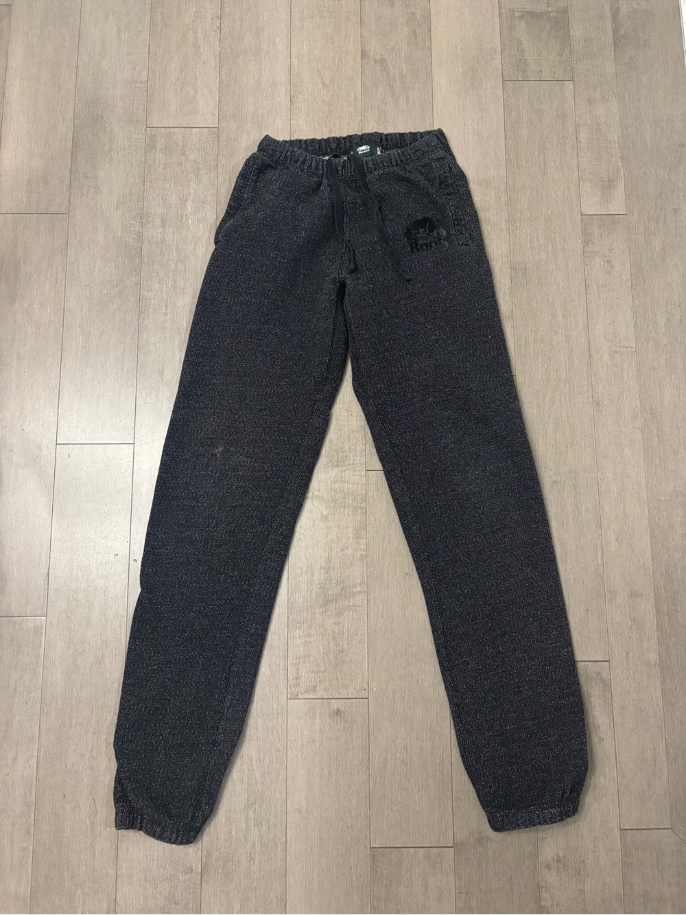 Roots Black Speckled Drawstring Joggers for Women - Picture 2 of 11